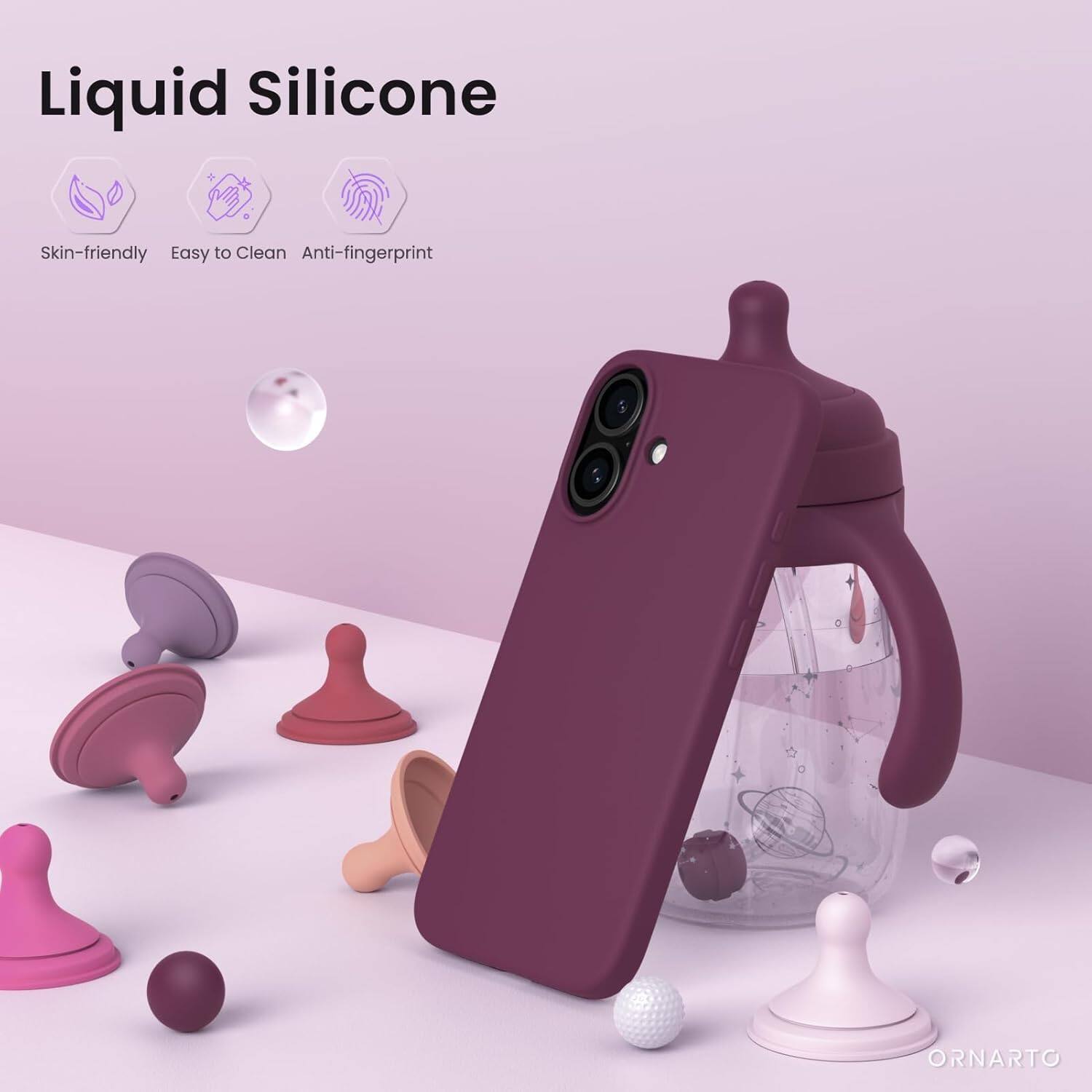 Liquid Silicone Skin-friendly Easy to Clean Anti-fingerprint ORNARTO