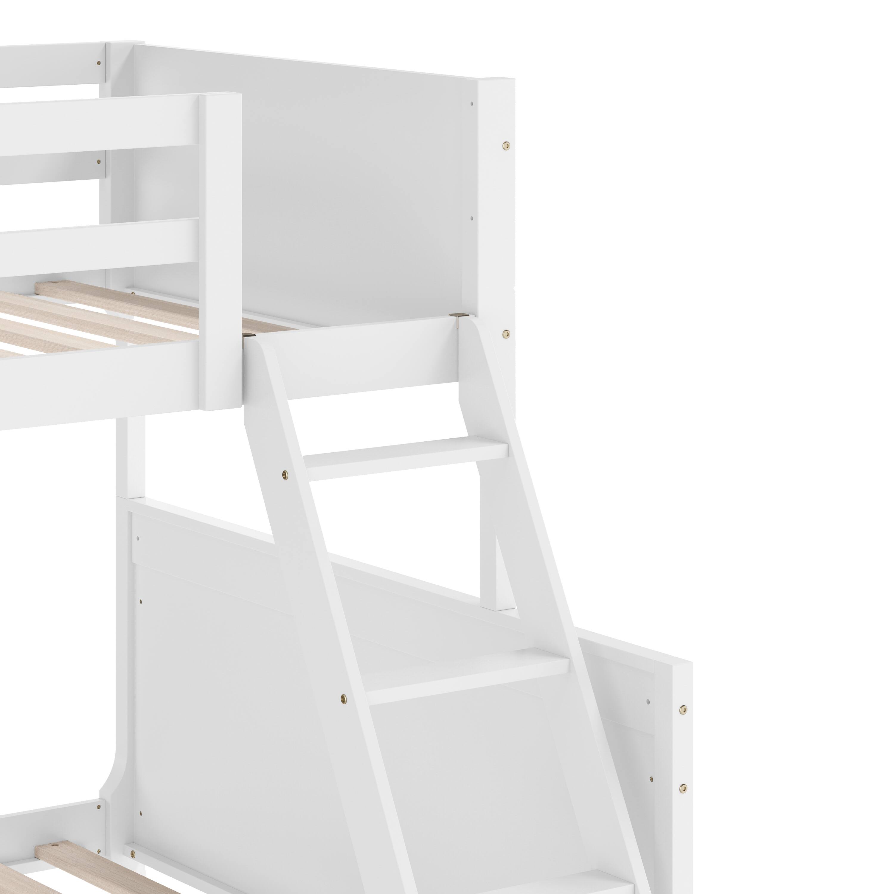 Alt View 9. Emma + Oliver - Samuel Kids Bunk Bed with Convertible, Solid Wood Slatted Frame and Easy-to-Climb Ladder with No Box Spring Required - White.