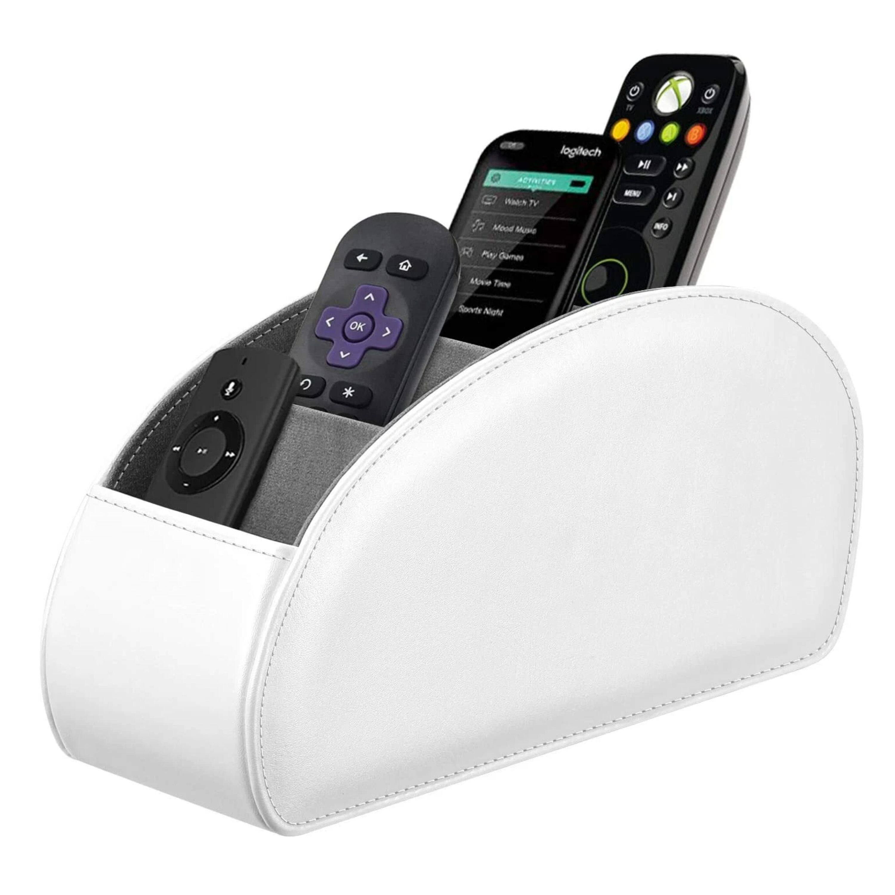 Kitcheniva - Leather Remote Control Holder Desktop Organizer - White