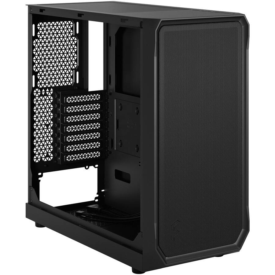 Alt View 4. Fractal Design - Fractal Design Focus 2 Computer Case - Tower - Black - Tempered Glass, Steel, Mesh - 4 x Bay - 0 - Mini ITX, Mini ATX - Black.