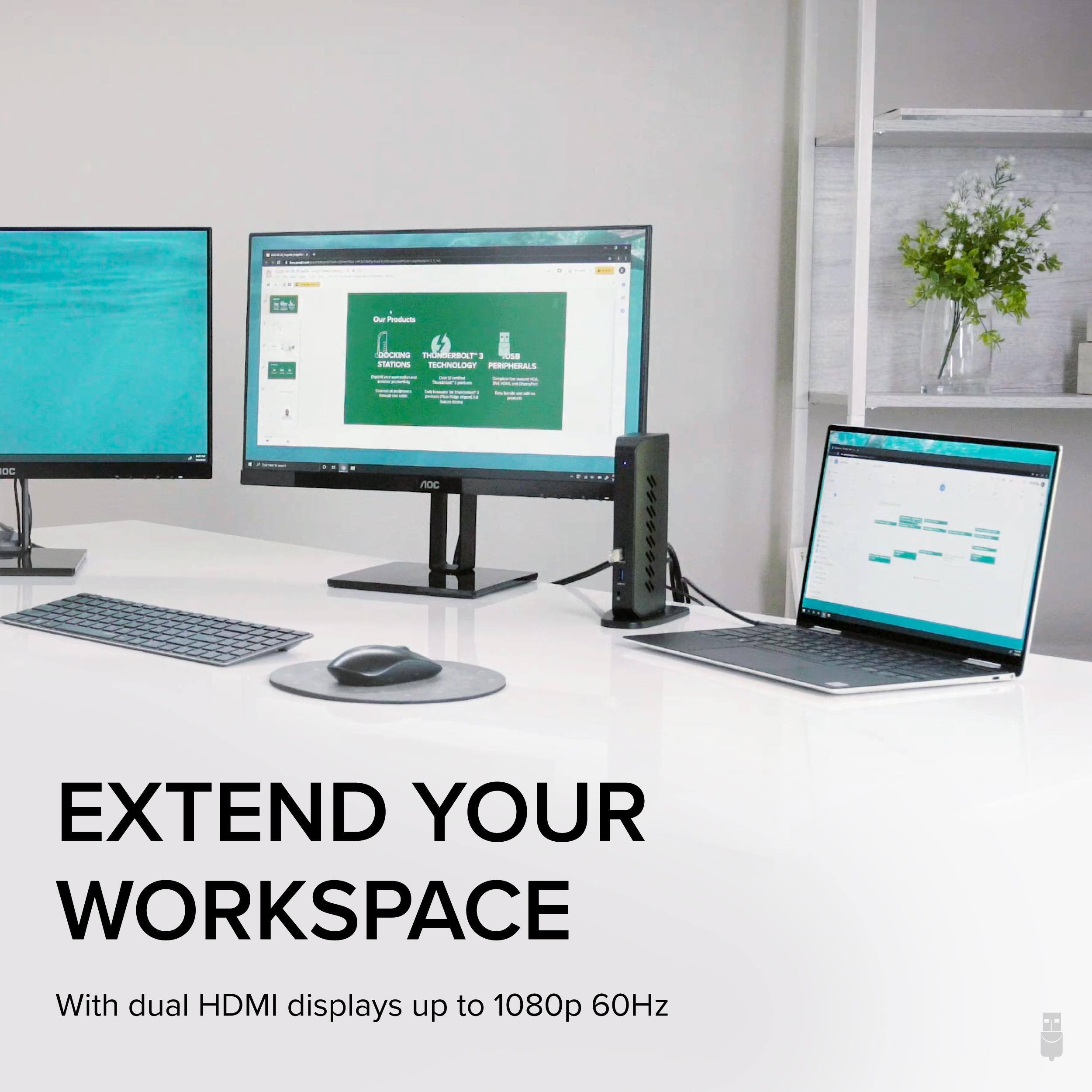 DOCKING STATIONS TECHNOLOGY PERIPHERALS EXTEND YOUR WORKSPACE With dual HDMI displays up to 1080p 60Hz