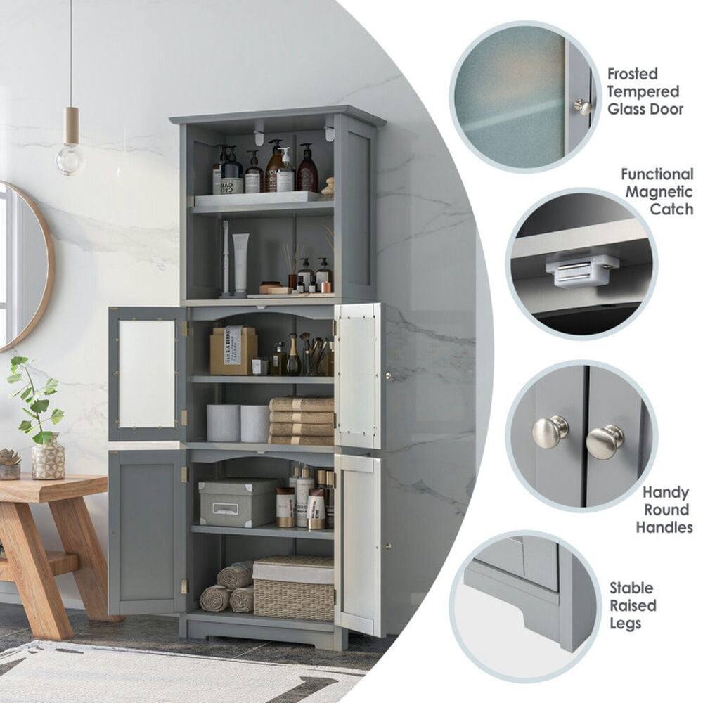 Frosted Tempered Glass Door  
Functional Magnetic Catch  
Handy Round Handles  
Stable Raised Legs