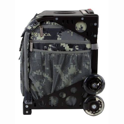 Left. Zuca - ZUCA Sport Anaconda Insert Bag (Camo Gray/Black) w/ Frame (Gray) - Gray.