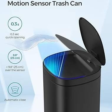 Motion Sensor Trash Can

- 0.3 sec quick opening
- 9.8" (25 cm) over the sensor
- Automatic close