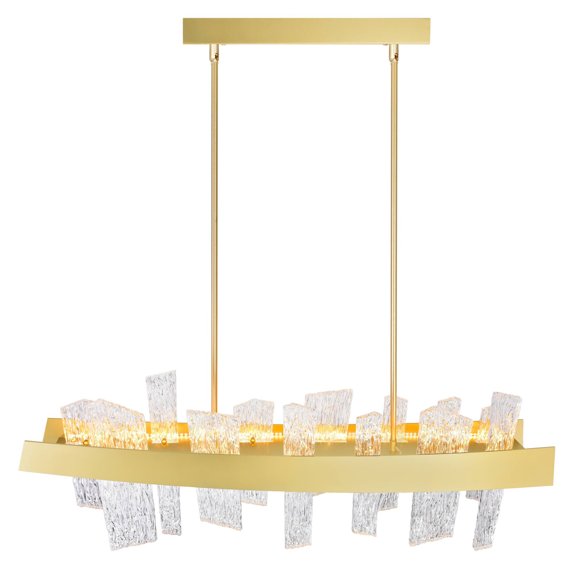 Alt View 1. CWI Lighting - Guadiana 39 in LED Satin Gold Chandelier - Satin Gold.