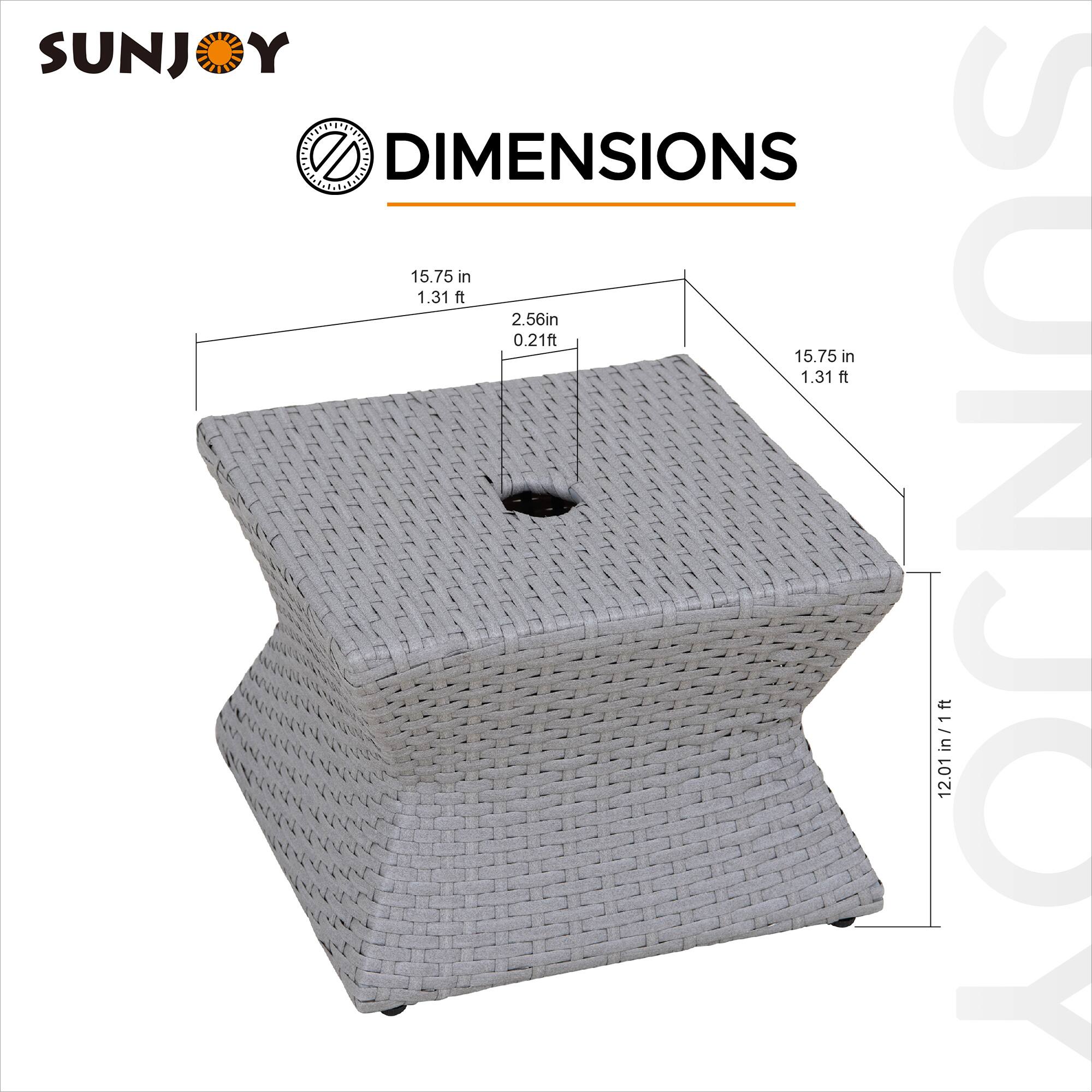SUNJOY DIMENSIONS  
15.75 in / 1.31 ft  
2.56 in / 0.21 ft  
12.01 in / 1 ft