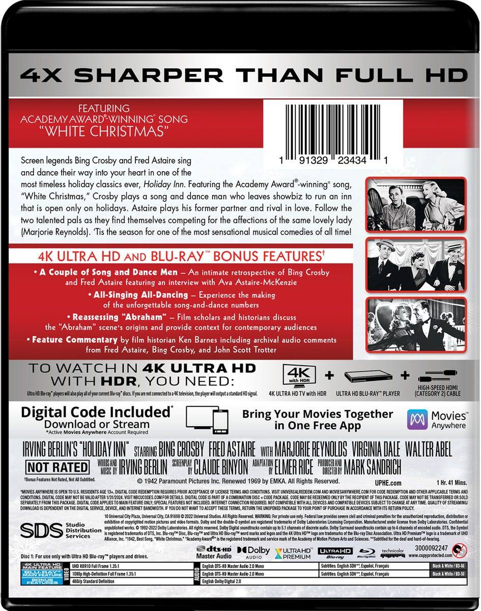 Back. Holiday Inn (4K Ultra HD + Blu-ray (80th Anniversary)) [UHD].