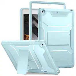 DTTO - iPad 10.2 inch Case for 7th/8th/9th Gen (2019-2021) with Screen Protector, Shockproof Cover and Kickstand - Ice Blue