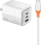Insignia™ - 65W Wall Charger with 6 ft. USB-C Cable for Smartphones, Tablets, Laptops, and More - White