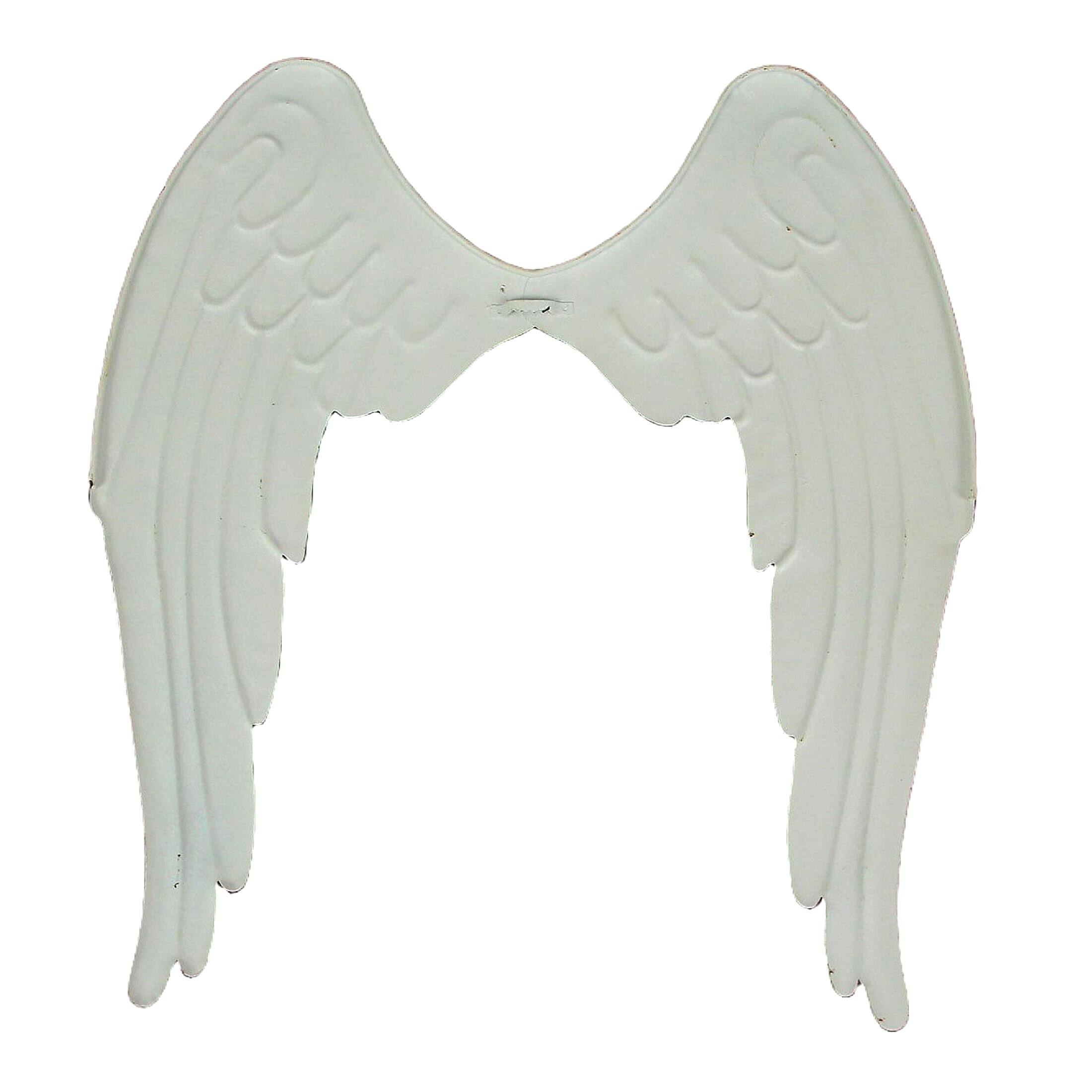 Alt View 4. Things2Die4 - Metal Angel Wings Wall Sculptures Set of 2 Distressed White 13.25 In - White.
