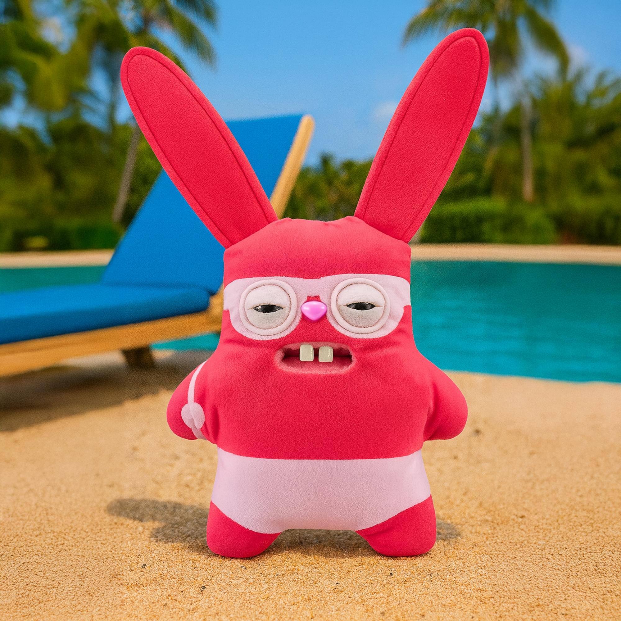 Alt View 3. ZURU - Fuggler Vacay Vibes 9 Inch Plush | Rabid Rabbit - Multi-Colored.