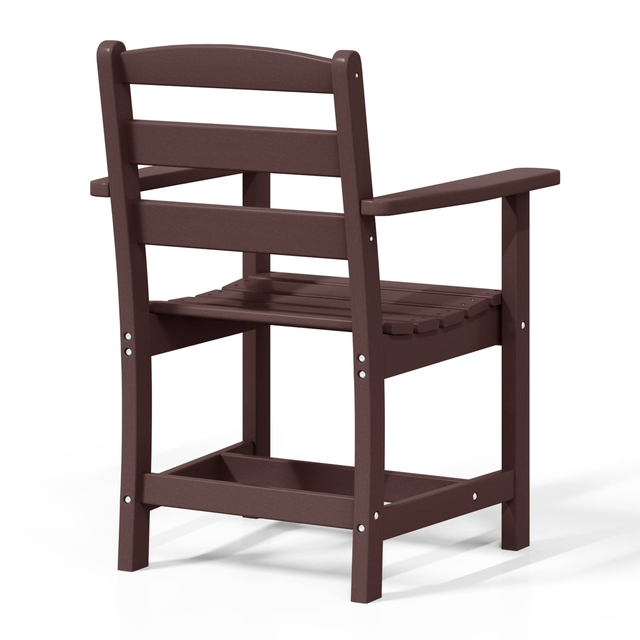 Alt View 3. WestinTrends - WestinTrends Ashore 7-Piece HDPE Outdoor Rectangular Patio Dining Table Set - Dark Brown.