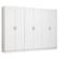 Front. Madesa - Madesa 6 Doors Wardrobe with Ample Shelves and Hanging Space 94"L - White - White.
