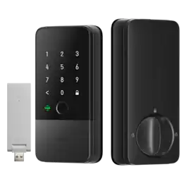 Aqara - UWB Smart Lock U400 Kit with M100 Hub, Matter, Thread, Wifi, Apple Home Key, Fingerprint, Rechargeable Battery - Black