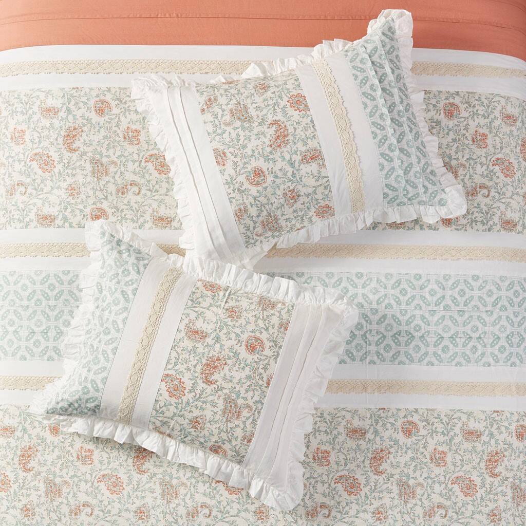 Alt View 1. Gracie Mills - Gracie Mills Singleton 9-Piece Cotton Percale Comforter Set with Paisley Print - Coral.