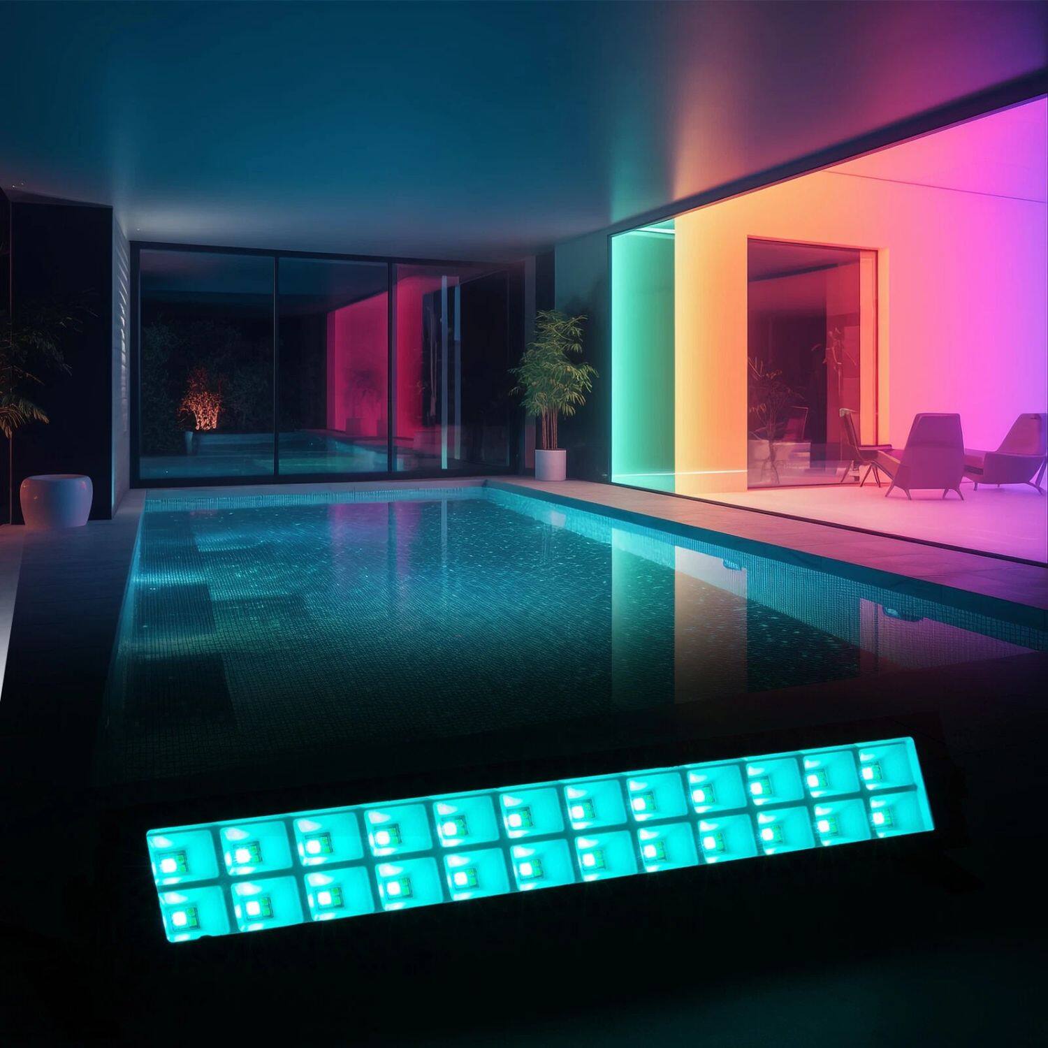 Angle. Stock Preferred - 2-Pack LED Dimmable Wall Washer Lights with Remote - Black.