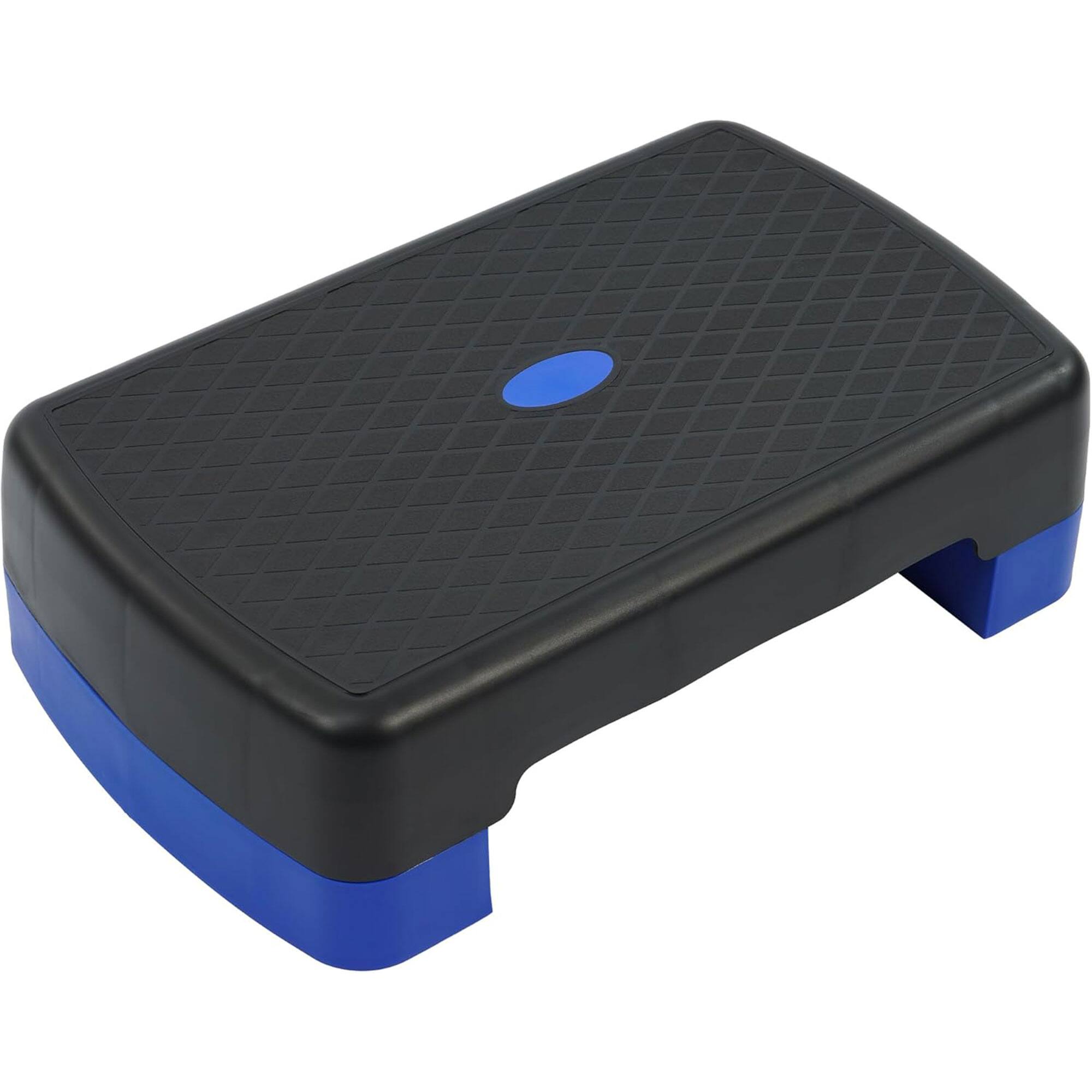 Front. Fitvids - Fitvids 18" Workout Aerobic Stepper Platform with Adjustable Risers, Black/Blue - Black.