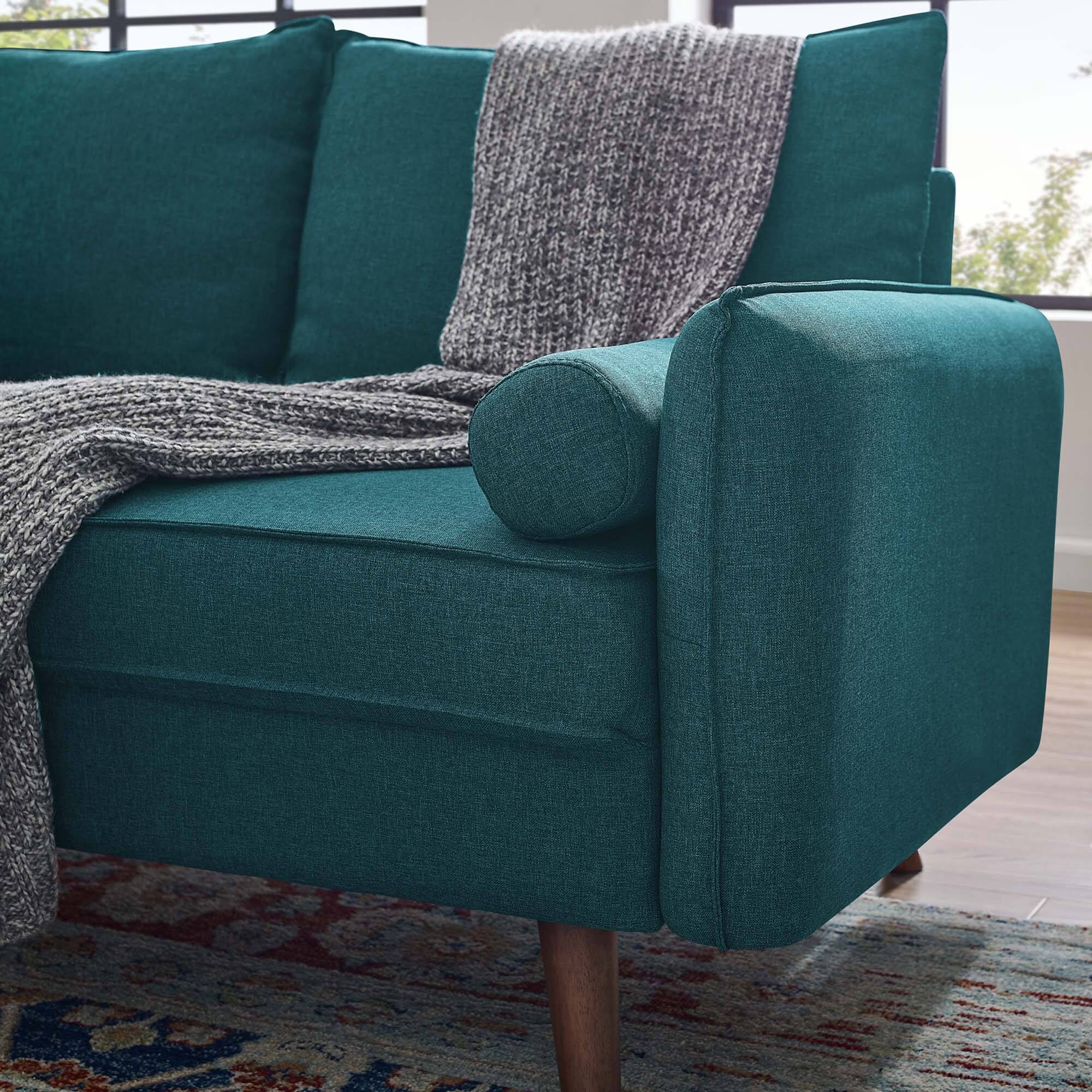 Back. Modway - Revive Upholstered Fabric Loveseat by Modway - Teal.