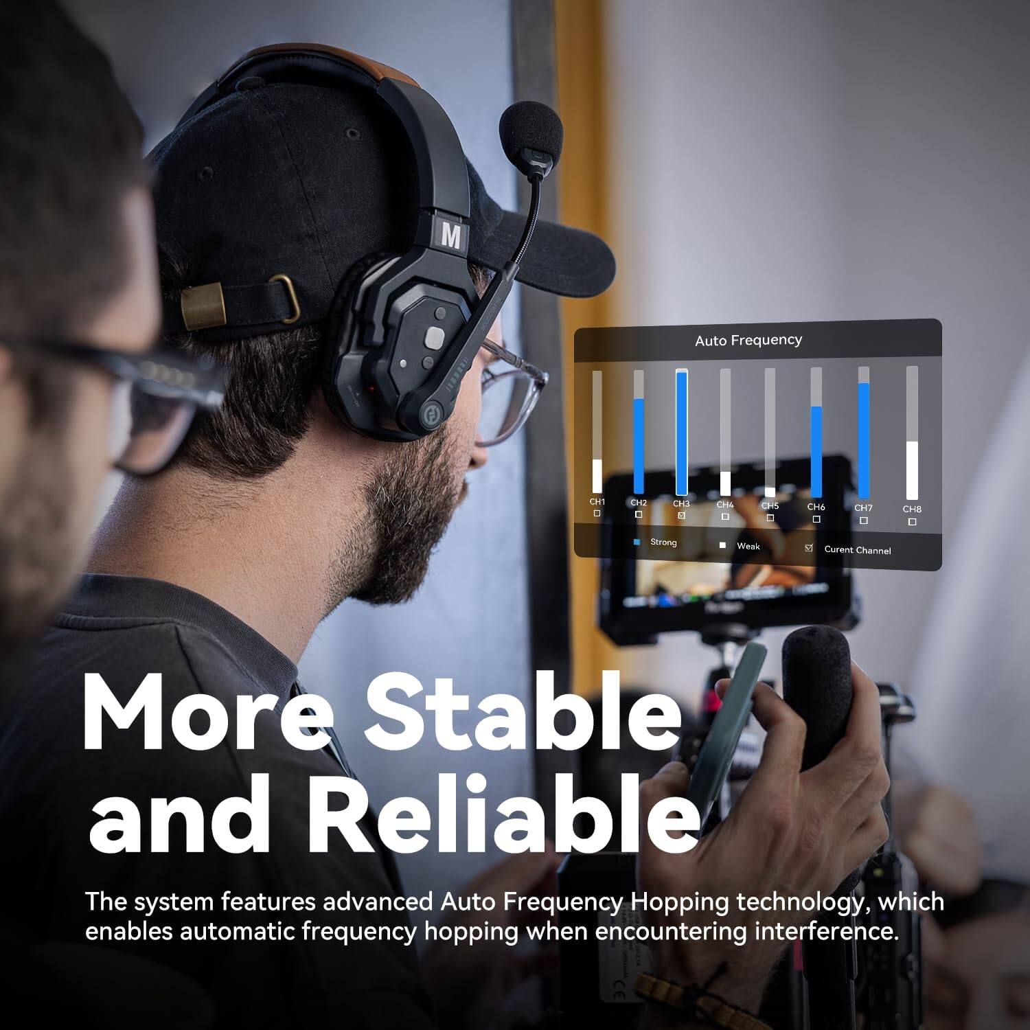 More Stable and Reliable

The system features advanced Auto Frequency Hopping technology, which enables automatic frequency hopping when encountering interference.
