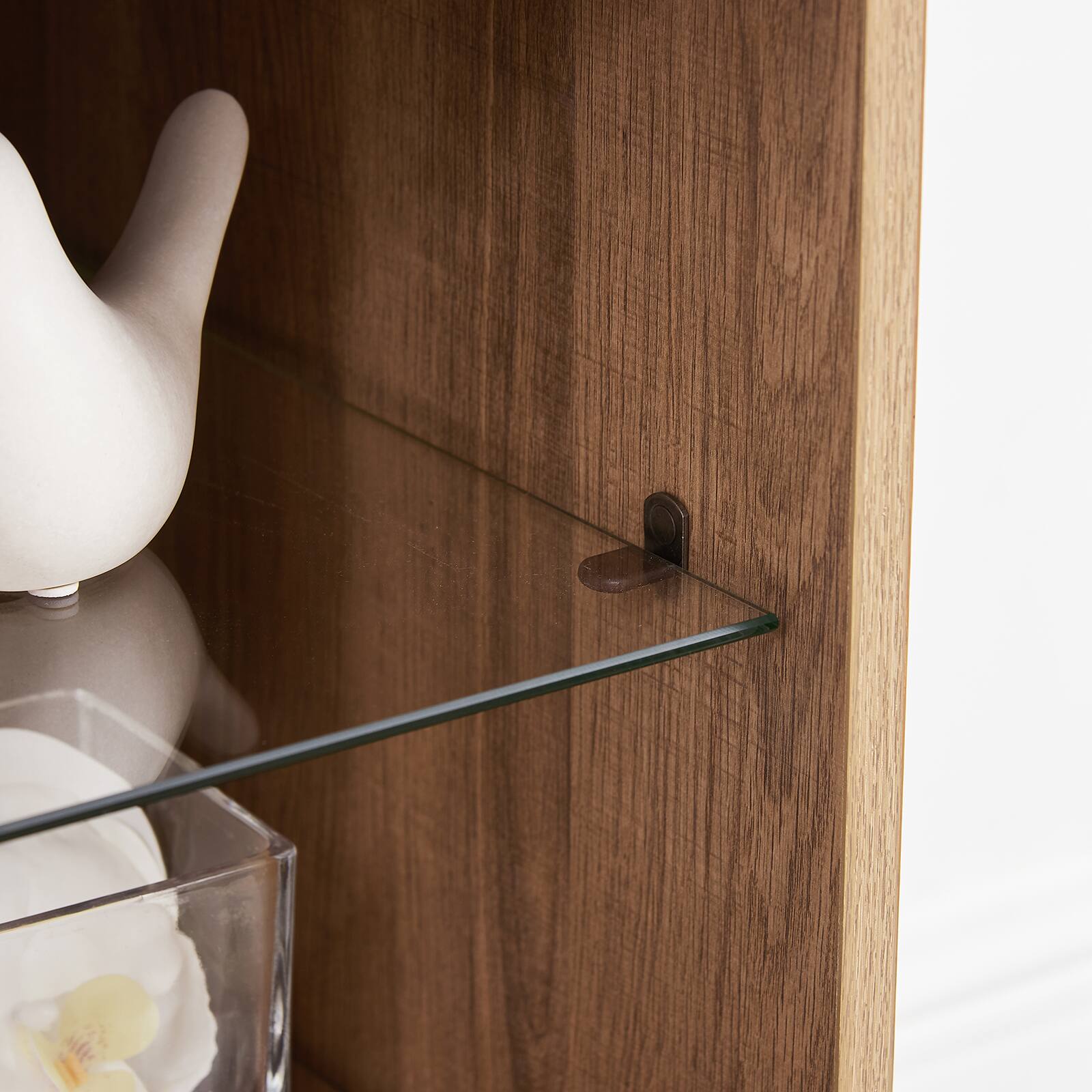 Alt View 9. Chateau Abodes - 58" Fireplace TV Stand with 18" Electric Fireplace, USB Port & Glass Console for TVs up to 65" - Oak.