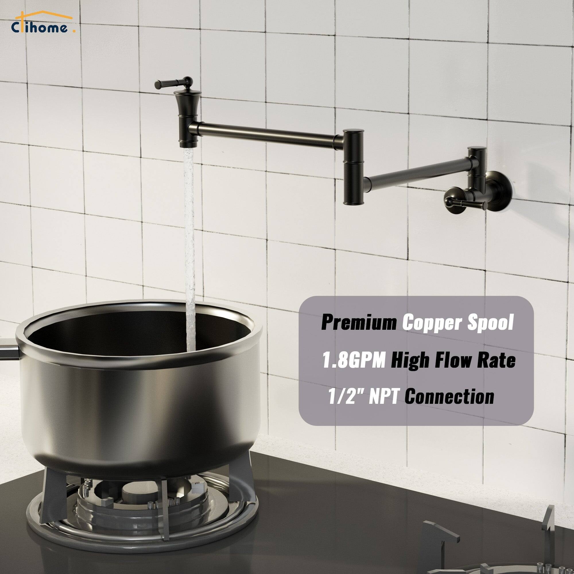 Cihome Premium Copper Spool 1.8GPM High Flow Rate 1/2" NPT Connection