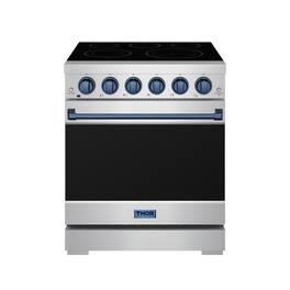 Gordon Ramsay Series by Thor Kitchen 4.55 Cu. Ft Freestanding Electric Range with Navy Blue Hardware - Stainless Steel