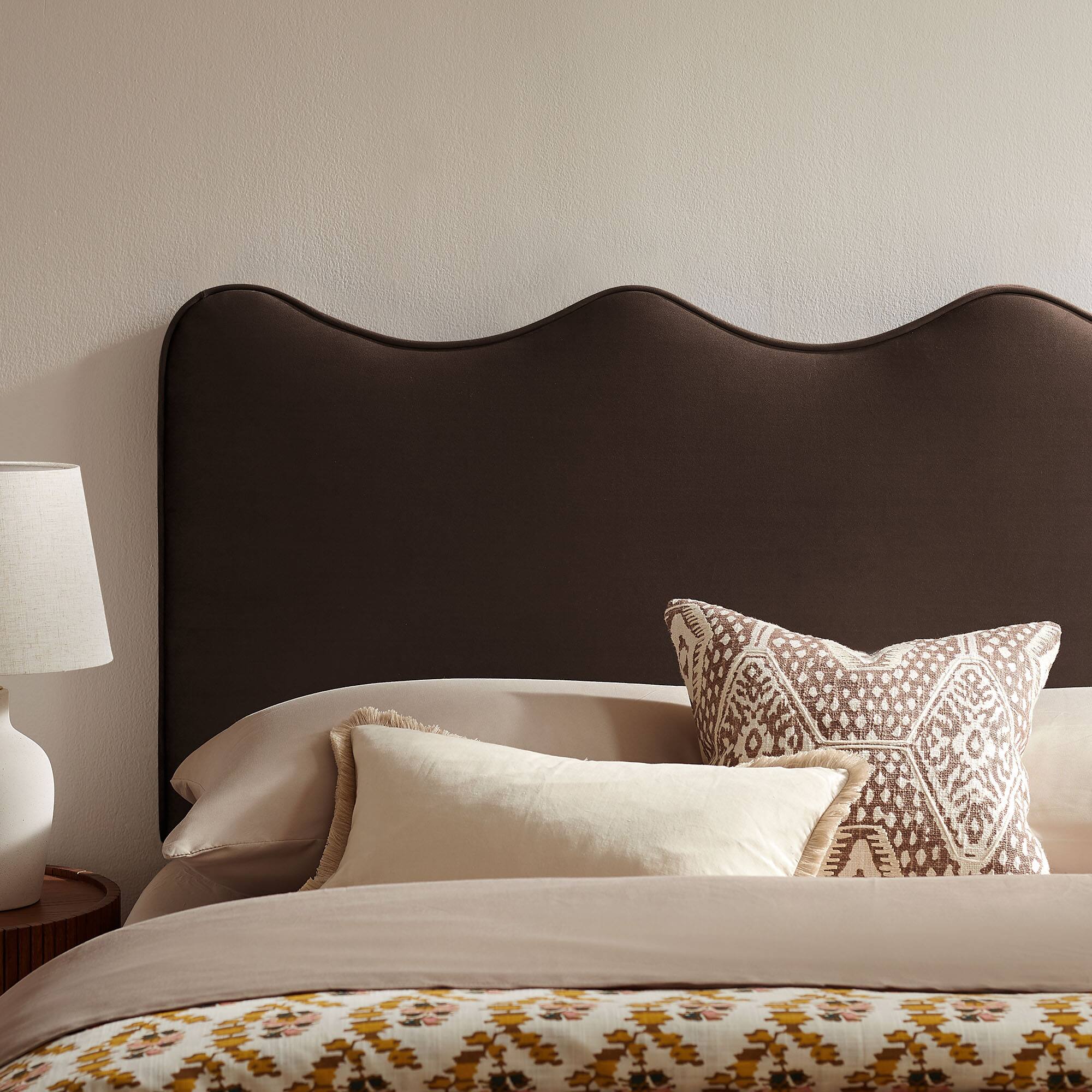 Alt View 1. Modway - Athena Upholstered Headboard by Modway - Chocolate Brown.
