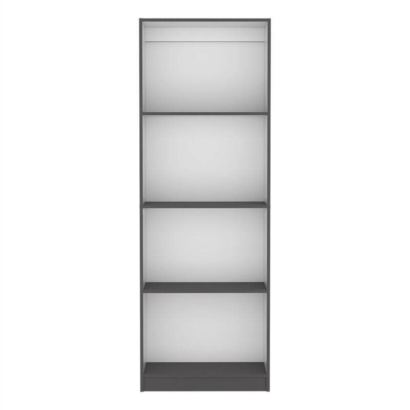 Alt View 2. HTUTWOO - Bookcase with Spacious Tier-Shelving Design – Four Spacious Shelves for Books,Versatile Display Shelf, Matt Gray & White - Matt Gray + White.