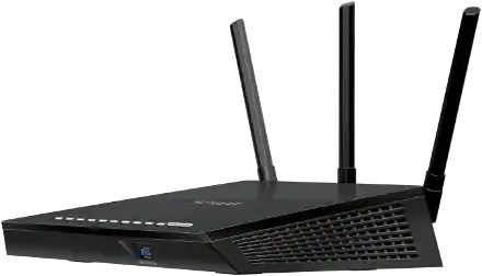 Front. NETGEAR - Netgear R6400v2 - Nighthawk AC1750 Smart WiFi Router 802.11ac Gigabit - Black.