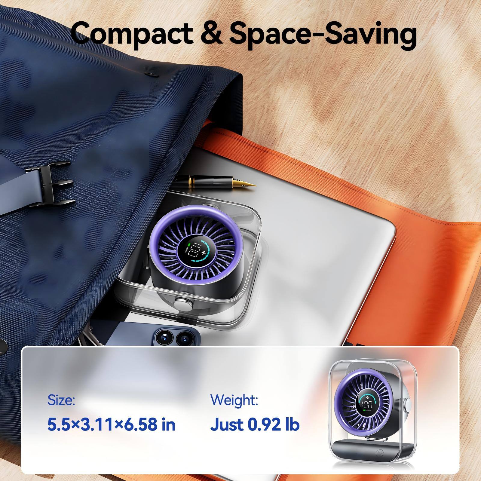Compact & Space-Saving

Size: 5.5x3.11x6.58 in

Weight: Just 0.92 lb