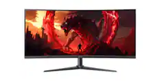 Front. Acer - Nitro XZ0 34" UW-QHD Curved Gaming Monitor (XZ340CUR X0bmiiphx) 3440x1440 | 200Hz | 1ms | VA | HDR10 - black.