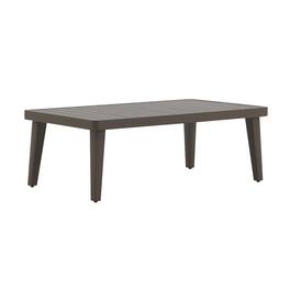 Outdoor Escape - Metal Outdoor Coffee Table, Rectangular Patio Coffee Table - Brown
