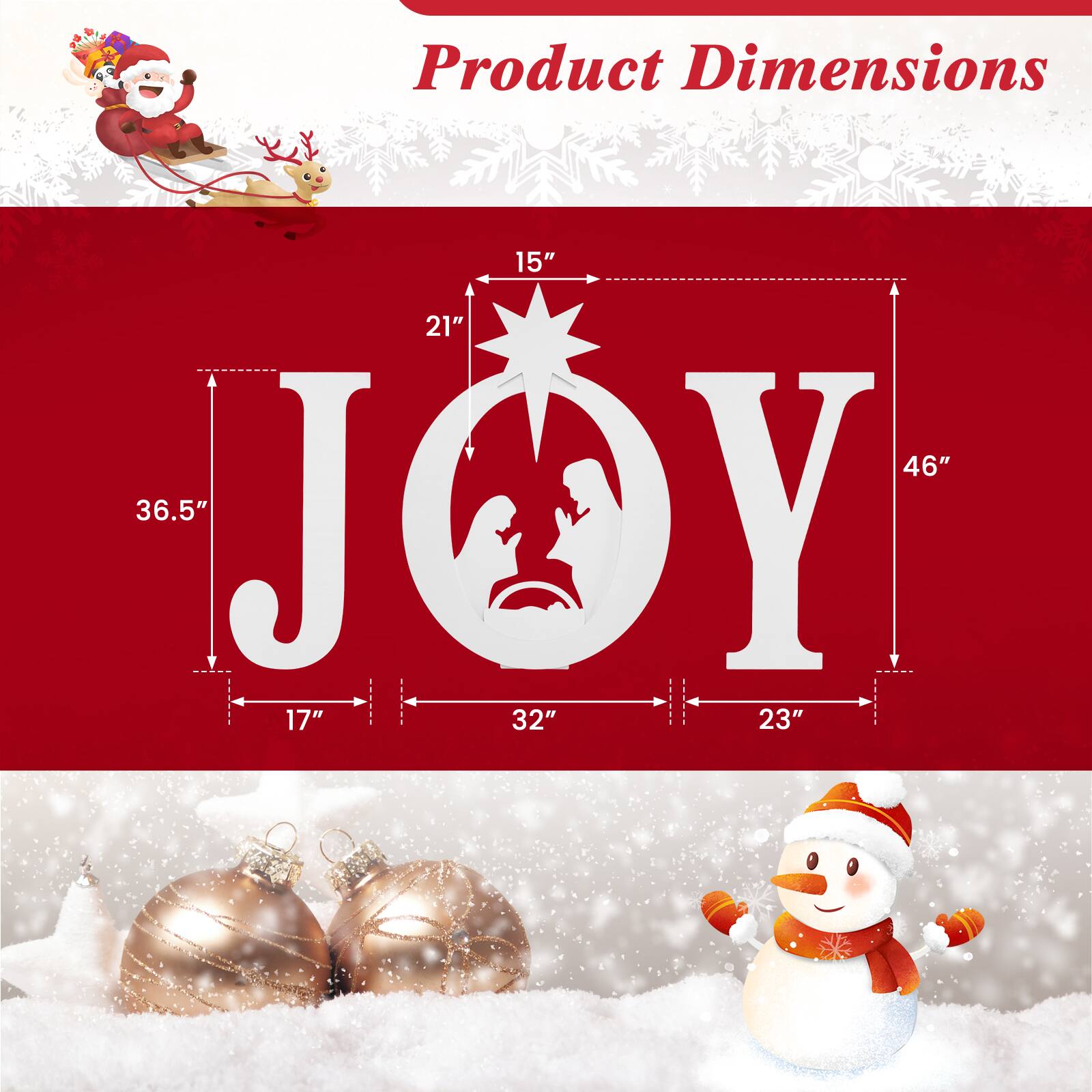Product Dimensions
15" 21" 46" 36.5" JOY 17" 32" 23"