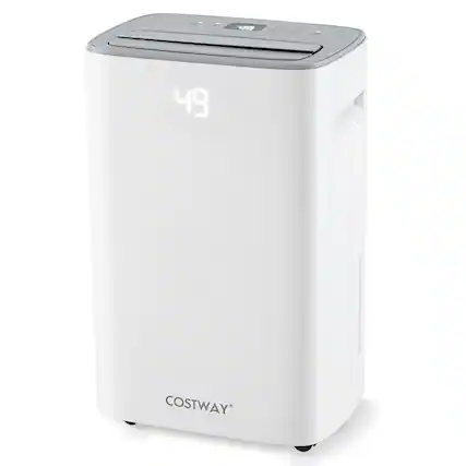Front. Costway - 52 Pint Dehumidifier for Basement 4500 Sq. Ft Portable Dehumidifier 24H Timer - White.