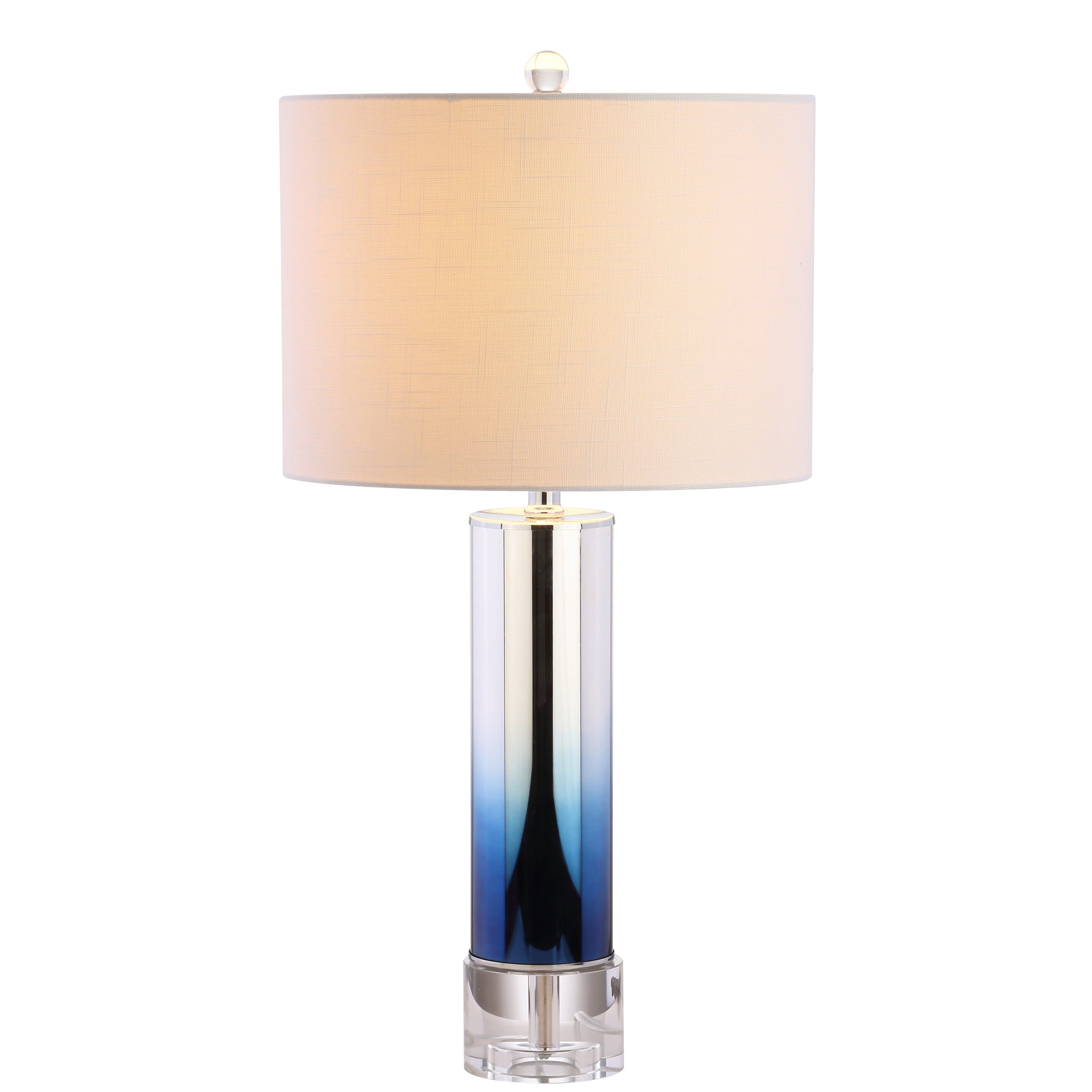 Jonathan Y - Edward 27" Glass/Crystal LED Table Lamp - Blue
