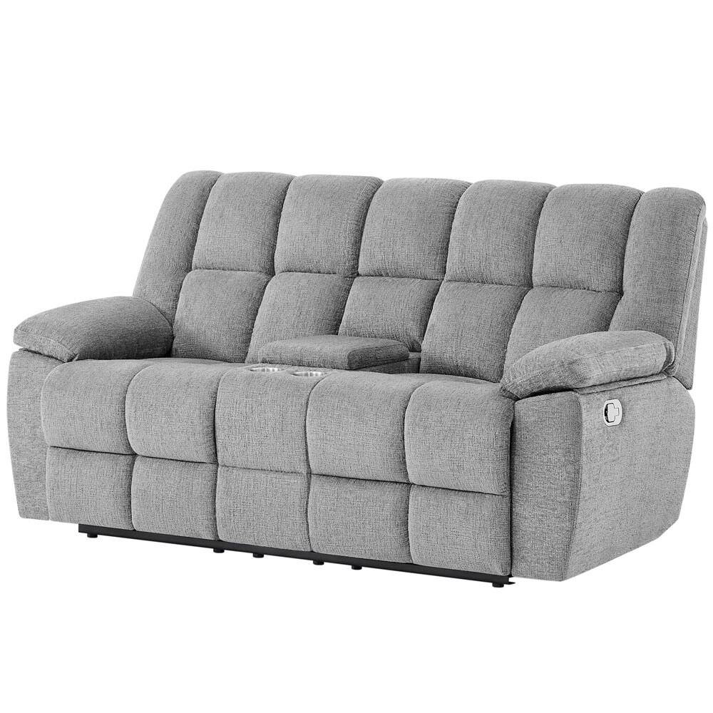 Angle. Global Furniture USA - Britta Manual Reclining Loveseat - Gray.