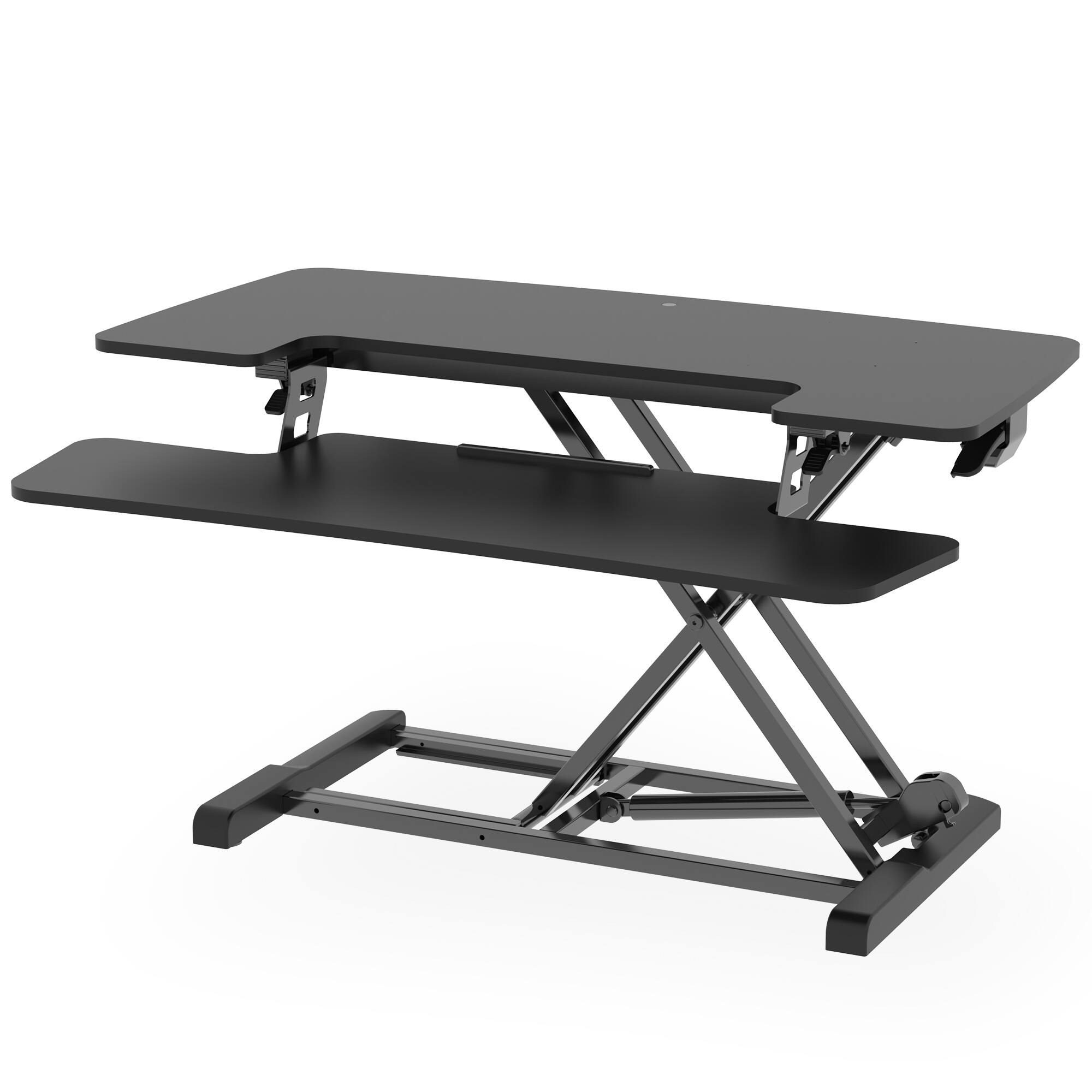 Angle. FlexiSpot - FlexiSpot M7 Series 35"W Manual Adjustable Standing Desk Converter, Black - Black.