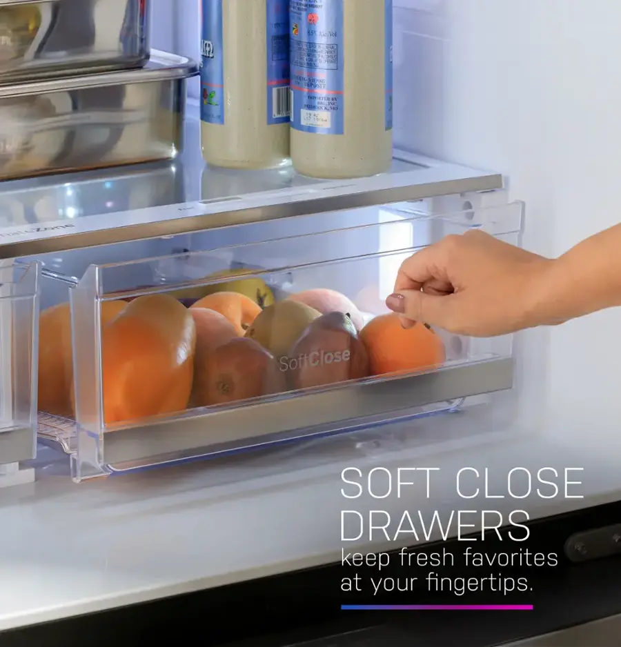 Soft Close Drawers keep fresh favorites at your fingertips.