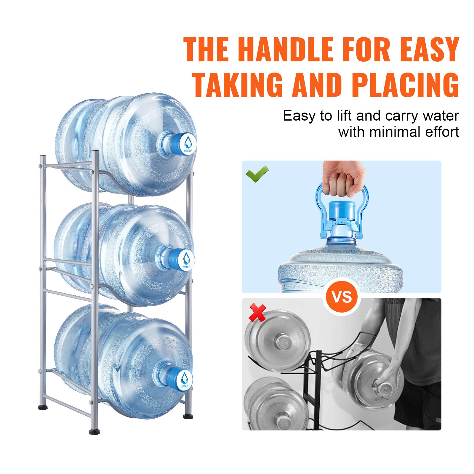 THE HANDLE FOR EASY TAKING AND PLACING

Easy to lift and carry water with minimal effort

VS