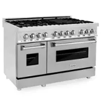 ZLINE - 48 in. Legacy Dual Fuel Range w/ 7 Burner Cooktop & 2 Ovens w/ Satin Steel Doors (RA-SN-48) - Stainless Steel - Front_Zoom