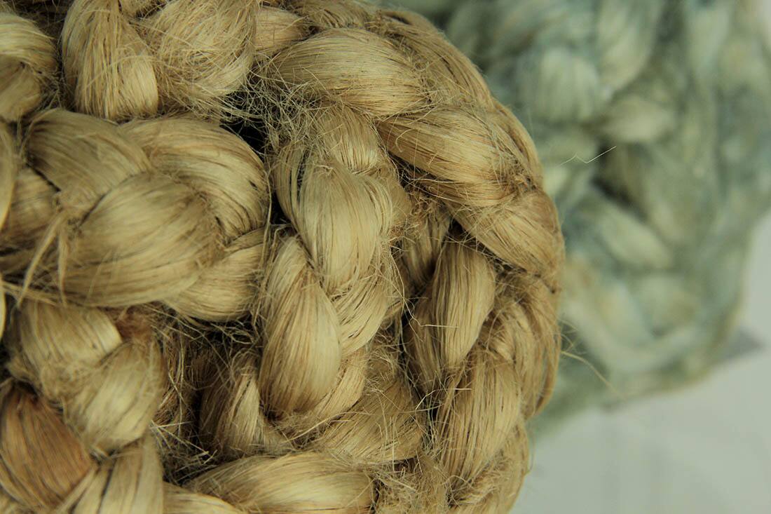 Alt View 1. Zeckos - Blue White and Natural Jute Rope Decor Orb 6 inch Set of 3 - Multicolored.