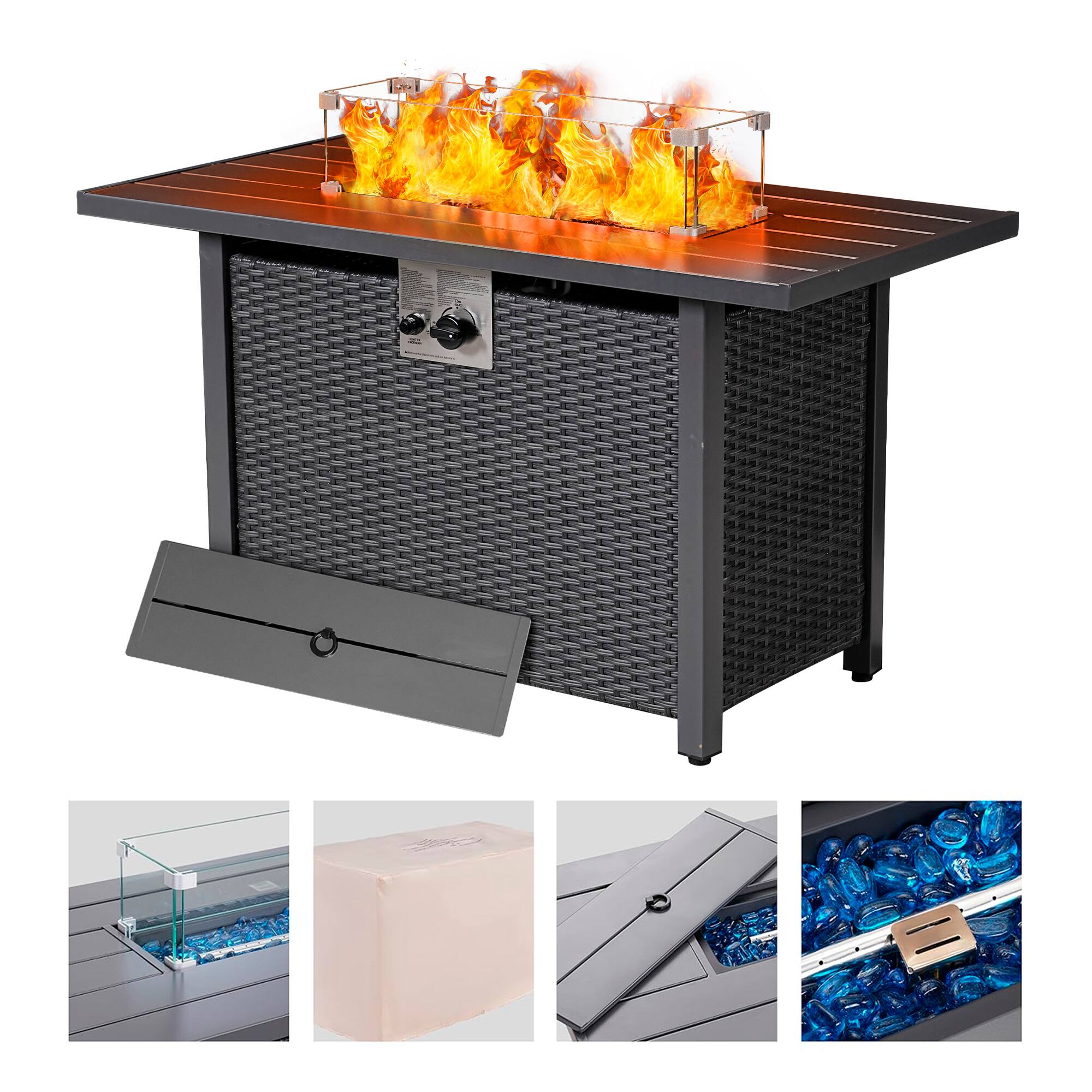 Front. Werph - Werph 43 In Gas Fire Pits Table - Black.