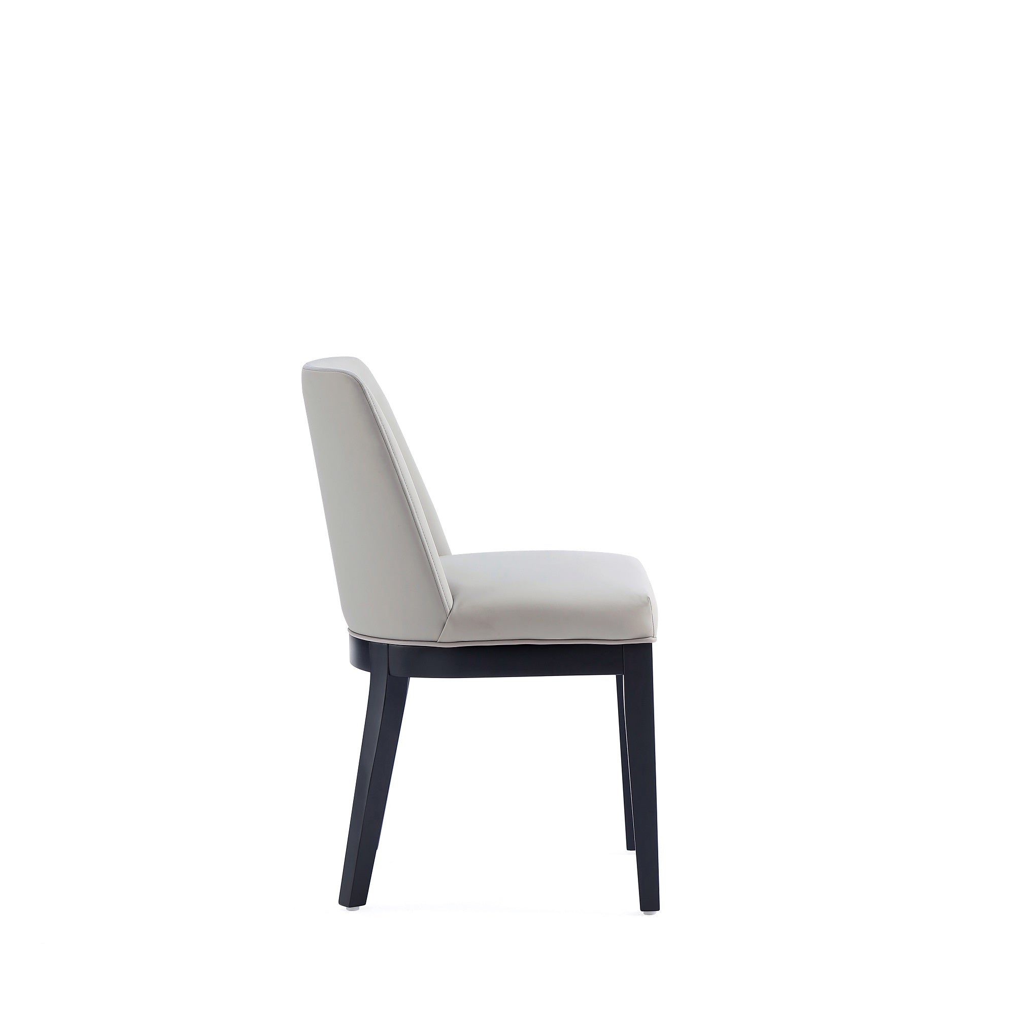 Alt View 1. Manhattan Comfort - Gansevoort Modern Wood Vegan Leather Dining Chair - Set of 4 - Stone Gray.