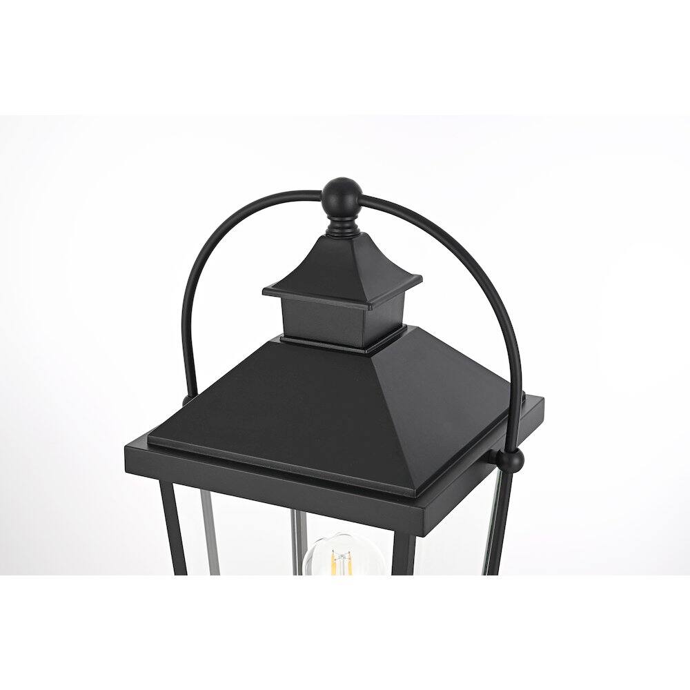 Alt View 2. Elegant Lighting - Luz 23 inch Outdoor Post light in Black - Black And Clear.