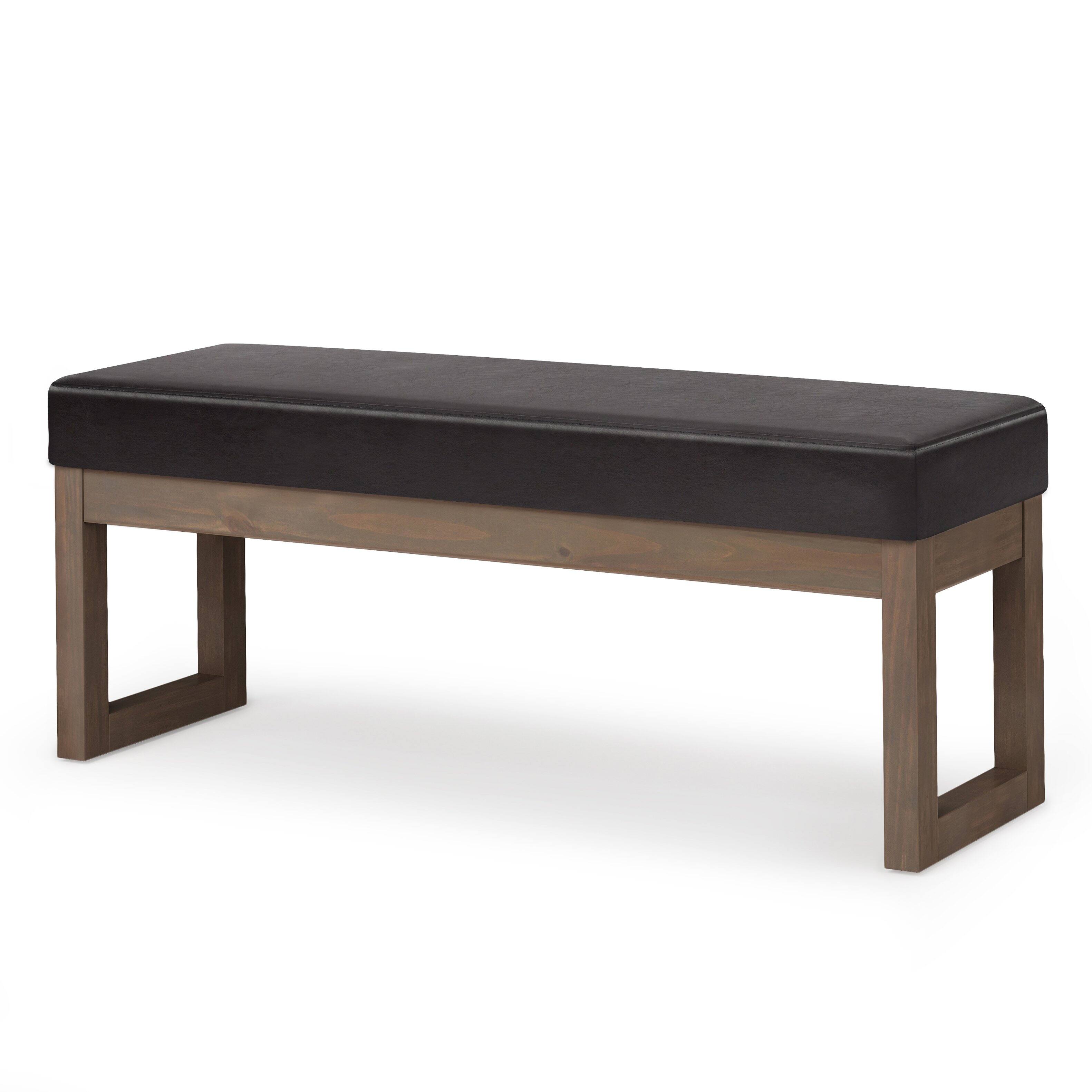 Angle. Simpli Home - Milltown Large Ottoman Bench - Tanners Brown.