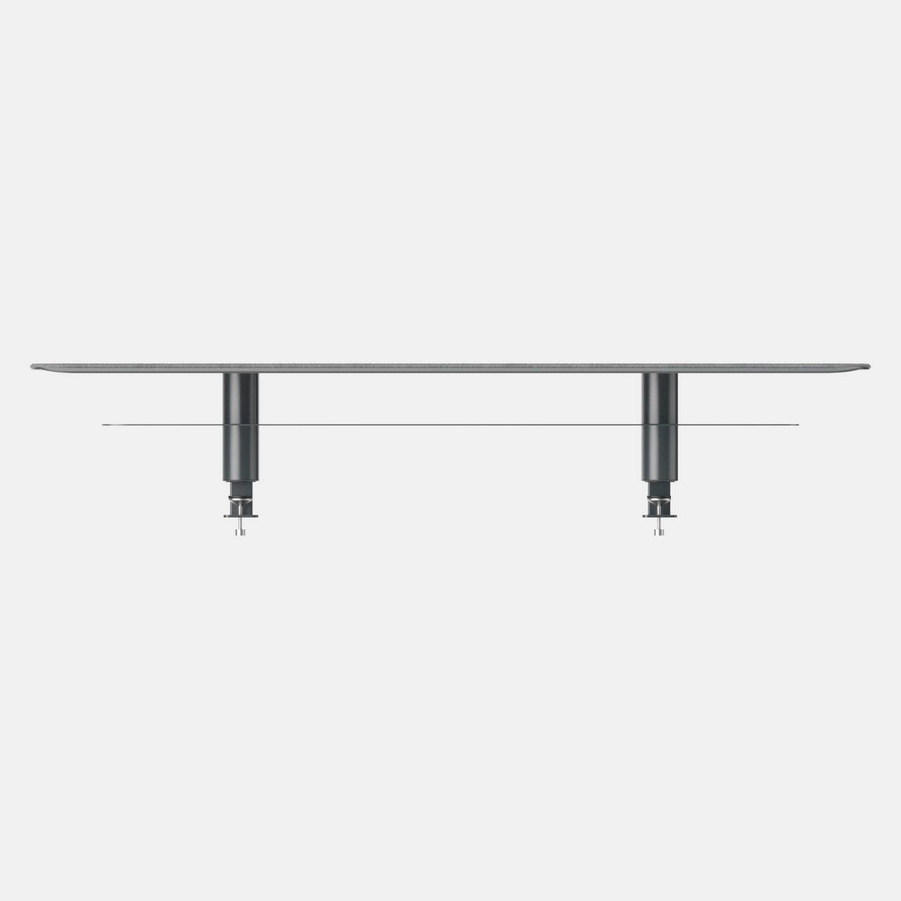Angle. Branch Furniture - Branch Large Monitor Stand – Durable Steel Construction with Felt Liner, Hidden Storage, and Universal Clamp - Charcoal.