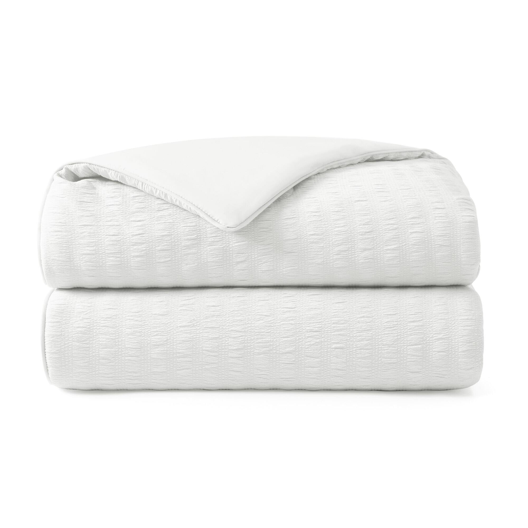 Alt View 3. Peace Nest - Peace Nest Cooling Seersucker Bed Blanket, Lightweight Comforter for Hot Sleepers, White, Twin - White.