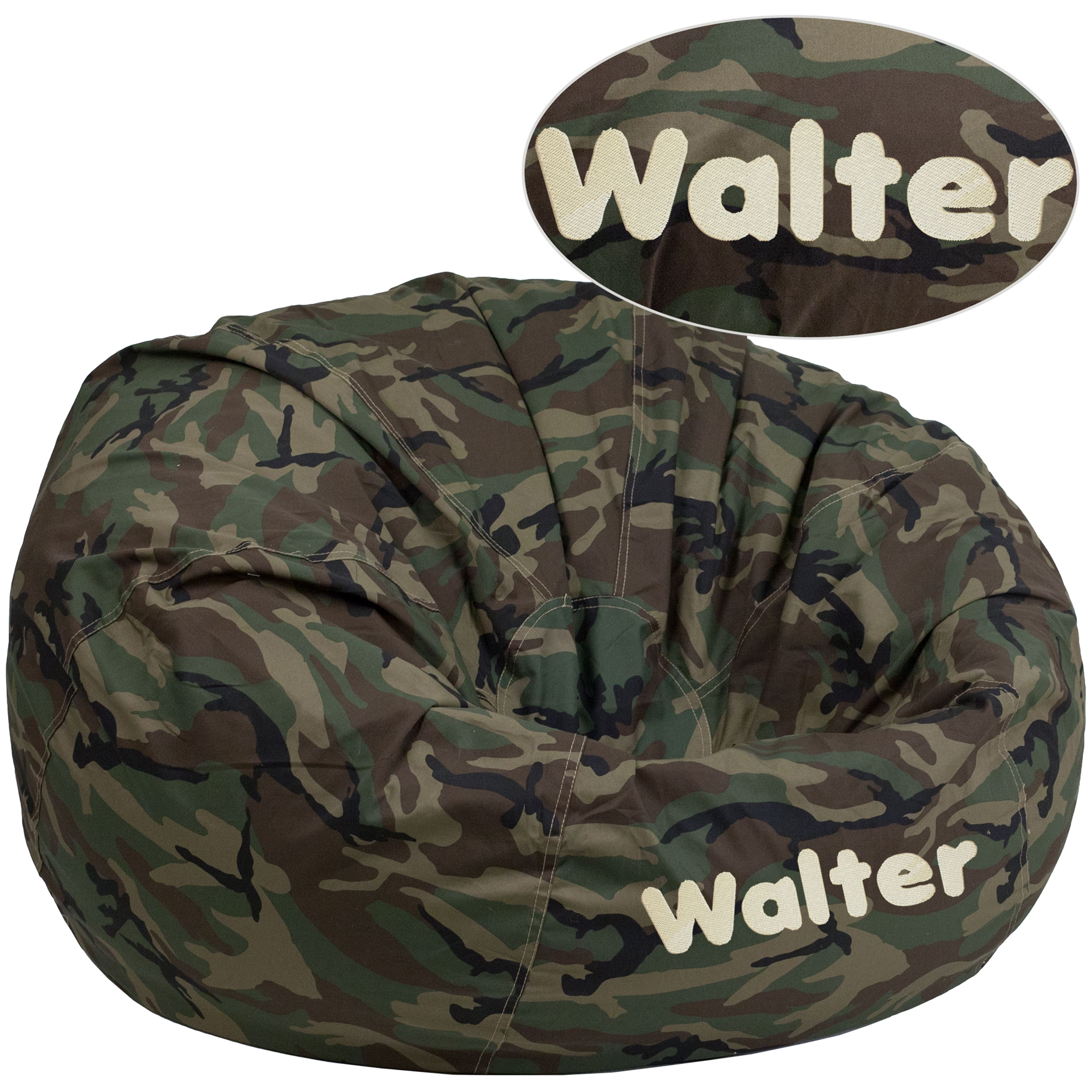 Flash Furniture - Duncan Personalized Oversized Camouflage Bean Bag Chair for Kids and Adults - Multi-Color