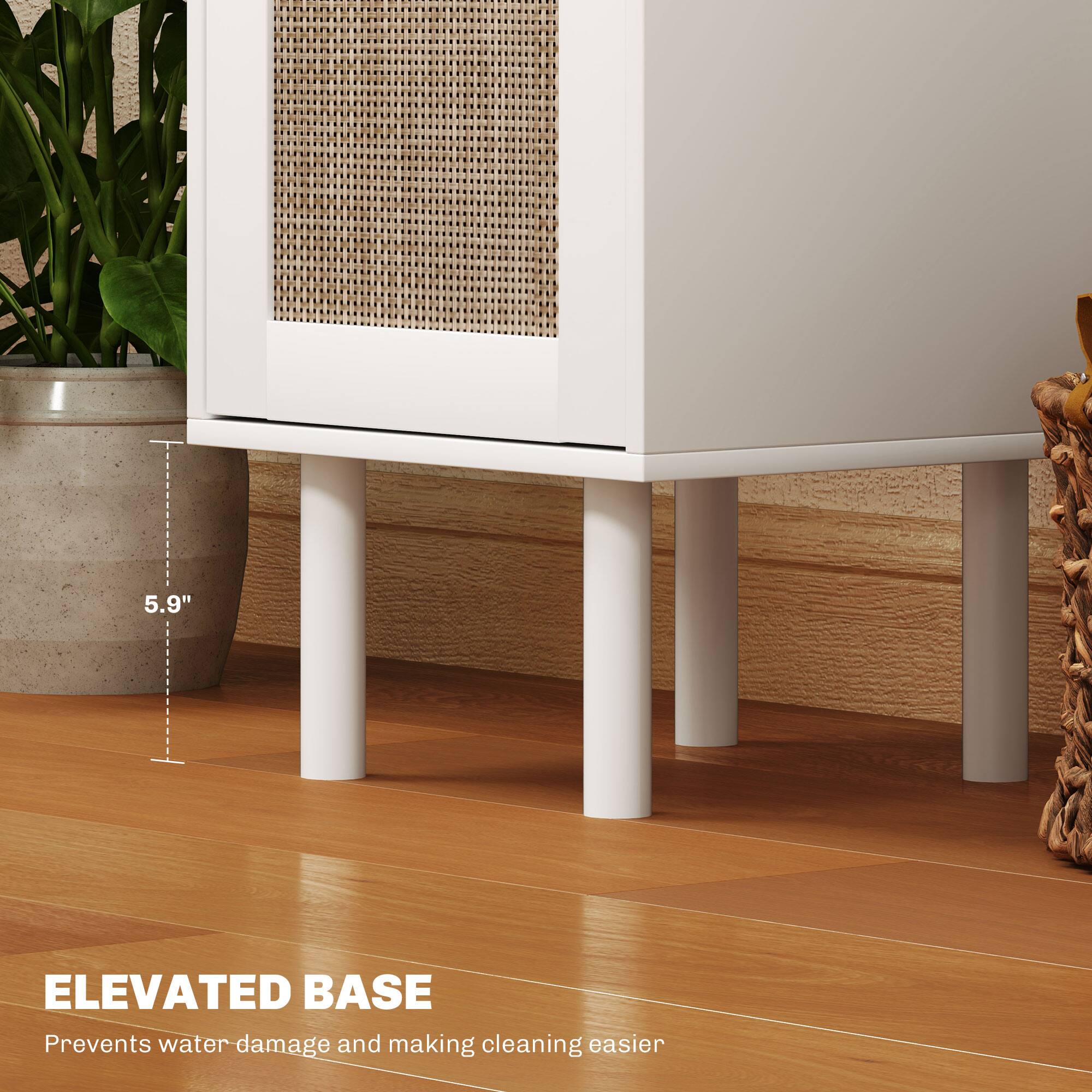 5.9" ELEVATED BASE Prevents water damage and making cleaning easier