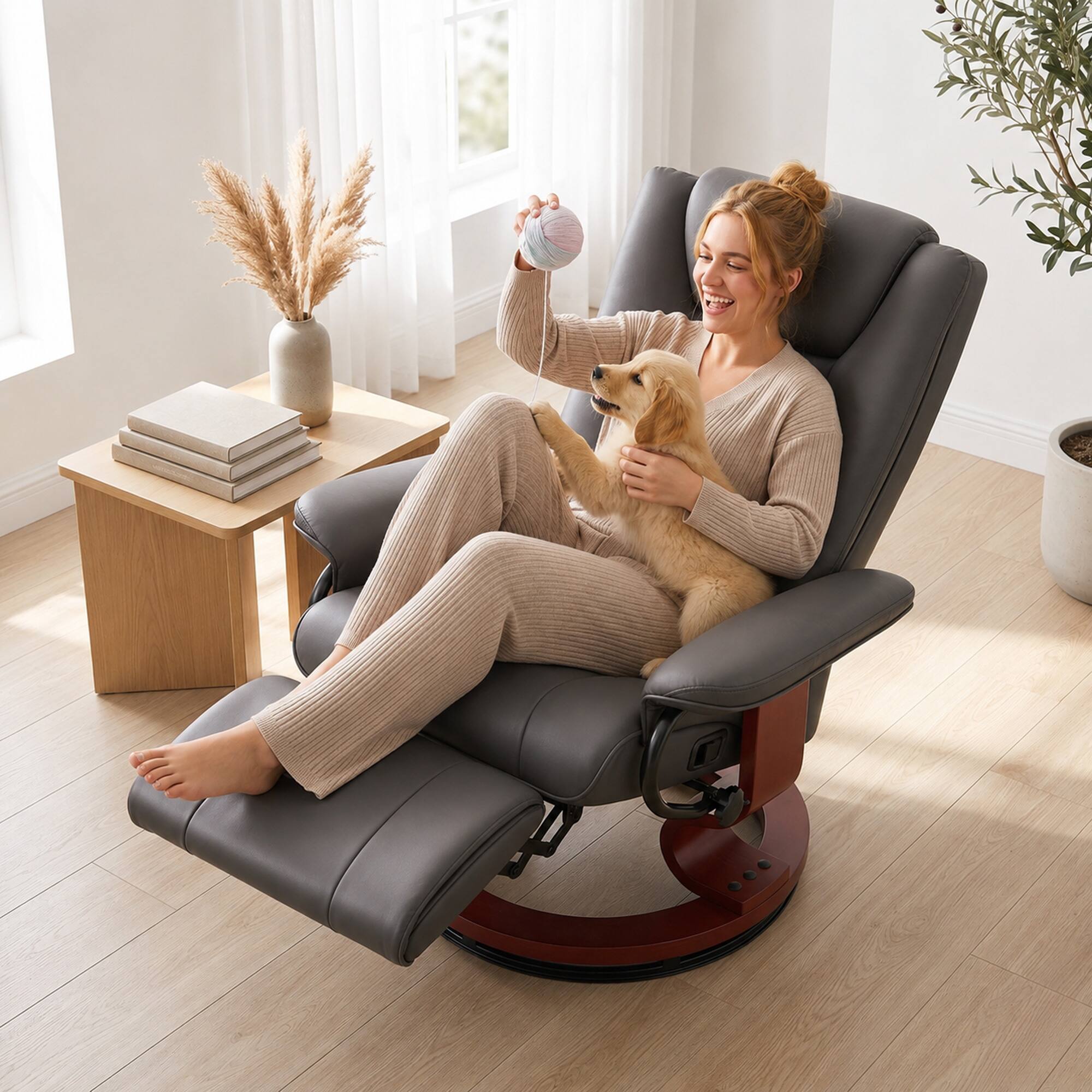 Alt View 8. Homcom - RV Recliner Chair - Brown.